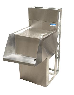 18"X18" Stainless Steel Mixing Station w/ Drainboard And Die Wall
