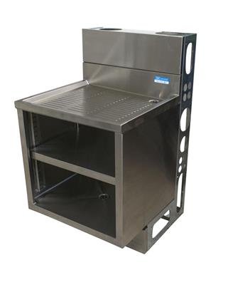 21"X36" Stainless Steel Underbar Glass Rack Storage Cabinet w/ Drainboard Top