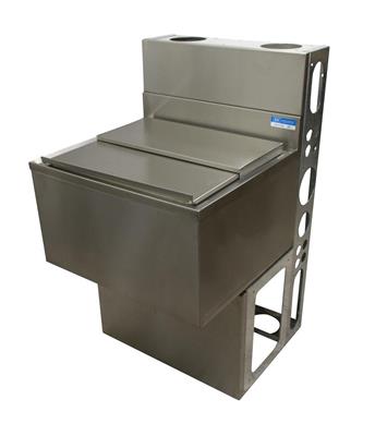21"X48" Stainless Steel Insulated Ice Bin & Lid w/ Die Wall & Base