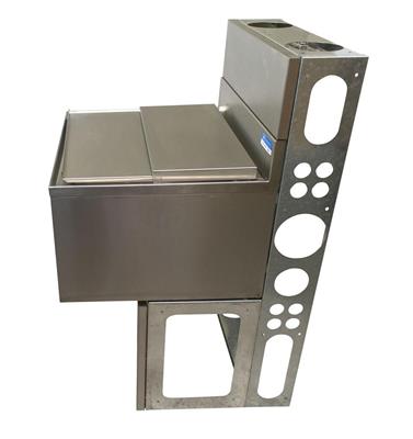 24"X21" Stainless Steel Ice Bin & Lid w/ 7 Circuit Cold Plate w/ Die Wall & Base