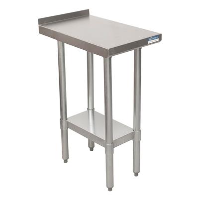 18 Gauge Stainless Steel Filler Table, Galvanized Shelf 1 1/2" Riser 15"W x 24"D