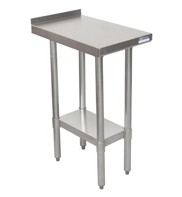 18 Gauge Stainless Steel Filler Table, Galvanized Shelf 1 1/2" Riser 18"W x 30"D