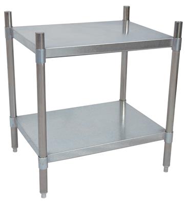 2 Shelf Dry Storage Adjustable Stainless Steel Shelving Unit 55"x24"x38"