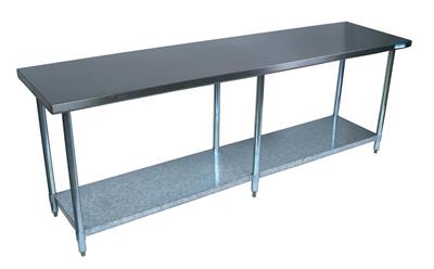 18 Stainless Steel Guage Work Table w/Galvanized Undershelf 84"Wx30"D