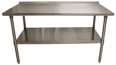 18 Gauge Stainless Steel Work Table With Undershelf 1.5" Riser 60"Wx24"D