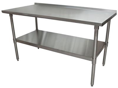 18 Gauge Stainless Steel Work Table With Undershelf 1.5" Riser 60"Wx30"D