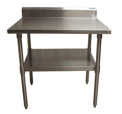 18 Gauge Stainless Steel Work Table  With Undershelf 5" Riser 30"Wx30"D