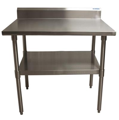 18 Gauge Stainless Steel Work Table  With Undershelf 5" Riser 48"Wx30"D