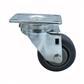 3" Gray Rubber Wheel Swivel Caster With  2-3/8"x3-5/8" Top Plate