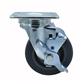 4" Gray Rubber Wheel Swivel Swivel Caster With  2-3/8"x3-5/8" Top Plate With Top Lock Brake