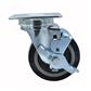 4" Polyurethane Wheel Swivel Swivel Caster With  2-3/8"x3-5/8" Top Plate With Top Lock Brake