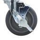 Set of (4) 5" Gray Rubber Wheel With 1-5/8" Expanding Stem Swivel Caster With Top Lock Brake For Work Table