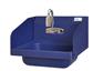 Ion™ Blue Antimicrobial Hand Sink, 1 Hole,  14”x10” W/ Sensor Faucet Adapter & Side Splash