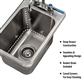 1 Compartment Dropin Sink 10"x14"x10"D w/ Faucet