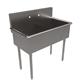 Stainless Steel 2 Compartment Budget Sink, Rolled Front & Side Edges 24X24X12D