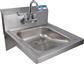 ADA Stainless Steel Hand Sink w/Faucet, 2 Holes 14”x16”x5”
