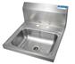Stainless Steel Hand Sink 2 Holes, 1-7/8" Drain 13-3/4"Wx10"Dx5