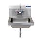 Stainless Steel Hand Sink w/ Faucet, P-Trap, 2 Holes 14”x10”x5”