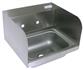 Stainless Steel Hand Sink With Side Splashes, 2 Holes 14”x10”x5”