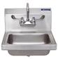 Stainless Steel Hand Sink w/ Wristblade Faucet, 2 Holes 14”x10”x5”