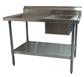 Stainless Steel Prep Table w/Sink Right Side 6" Riser 72"Wx30"D