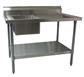 Stainless Steel Prep Table w/Sink Left Side 6" Riser 72"Wx30"D