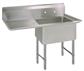 Stainless Steel 1  Compartment Sink w/ 18" Left Drainboard 16X20X12D Bowl