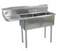 Stainless Steel 2 Compartment Sink w/ 18" Left Drainboard 16X20X12D Bowls