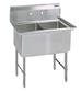 Stainless Steel 2 Compartment Sink Stainless Legs & Bracing w/ 16X20X12D Bowls