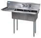 Stainless Steel 3 Compartment Convenience Store Sink 15" Left Drainboard 10X14X10D