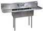 Stainless Steel 3 Compartment Sink Legs & Bracing Dual 15" Drainboards 10X14X10D