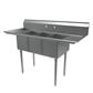 Stainless Steel 3 Compartment Convenience Store Sink Dual 12" Drainboards 12X20X12D