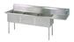 Stainless Steel 3 Compartment Sink w/ Right Drainboard 15X15X14D Bowls