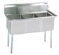 Stainless Steel 3 Compartment Sink w/ 15X15X14D Bowls