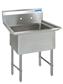 Stainless Steel 1 Compartment Sink, 10" Riser 24X24X14D Bowls