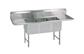 Stainless Steel 3 Compartment Sink 10" Riser, Dual 24" Drainboards 16X20X14D Bowls