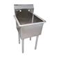 Stainless Steel 1 Compartment Utility Sink Galvanized Legs 24X24X14D Bowl