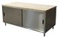 30" X 72" Maple Top Cabinet Base Chef Table Sliding Door
