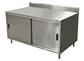 24" X 48" Stainless Steel Cabinet Base Chef Table 5" Riser Sliding Door