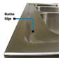 Stainless Steel 3 Compartment Sink Cabinet with Hinged Doors and Faucet