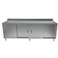 30" X 120" Stainless Steel Cabinet Base Chef Table 5" Riser Sliding Door