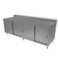 30" X 96" Stainless Steel Cabinet Base Chef Table 5" Riser Sliding Door