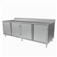 36"x84" Cabinet Base Stainless Steel Top Chef Table w/Hinged Door & 5" Riser
