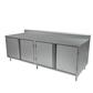 36"x84" Cabinet Base Stainless Steel Top Chef Table w/Hinged Door & Lock & 5" Riser