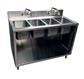 Stainless Steel 4 Compartment With 2 Faucets