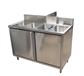 Stainless Steel 4 Compartment Cabinet with Hinged Doors Sidesplashes