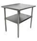 16 Gauge Stainless Steel Work Table Steel With Galvanized Undershelf 24"Wx24"D