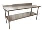 16 Gauge Stainless Steel Work Table W/Galvanized Shelf 5"Riser 72"Wx30"D