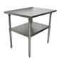 16 Gauge Stainless Steel Work Table With Stainless Steel Shelf 30"Wx24"D