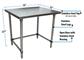 16 Gauge Stainless Steel Work Table Open Base 30"Wx30"D